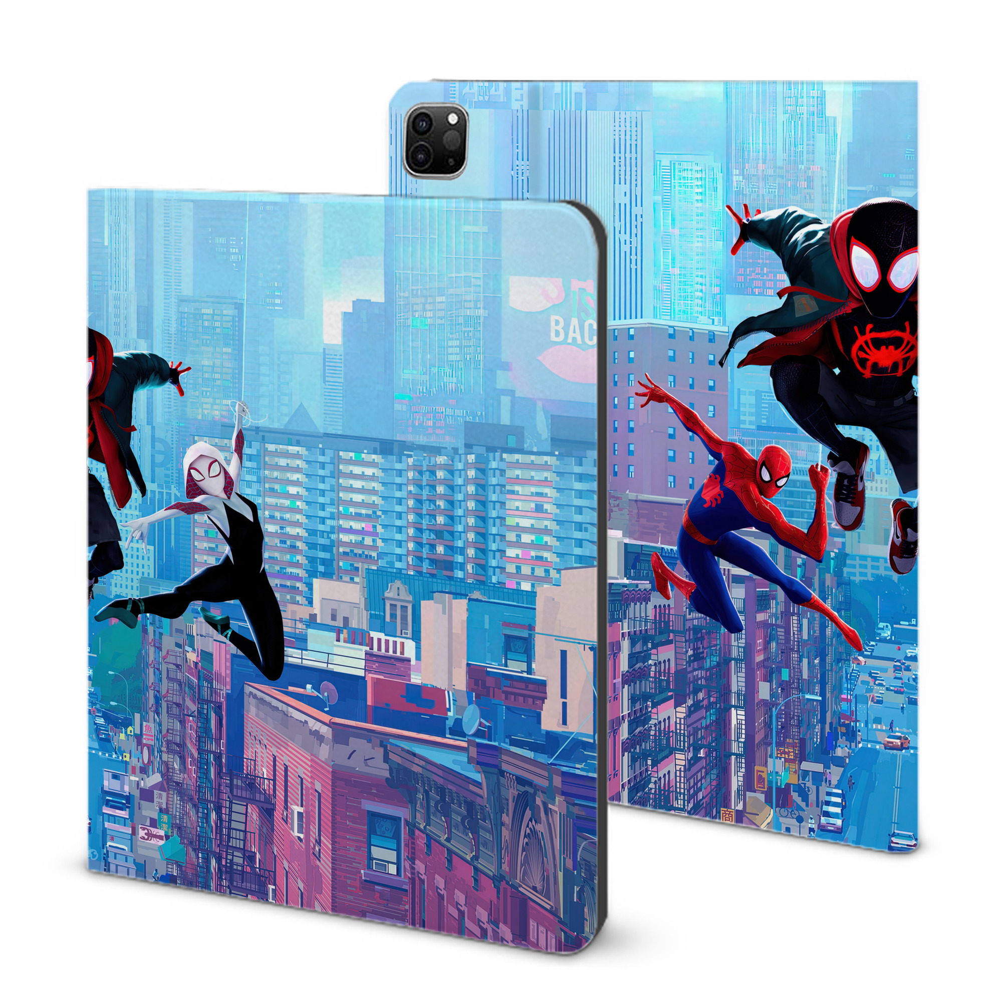 （画像用） Spider Man スパイダーマン IPad ケース ブック型 PUレザー TPU 耐衝撃 軽量 薄型 ペン収納なし 全面保護 IPad 各モデル対応